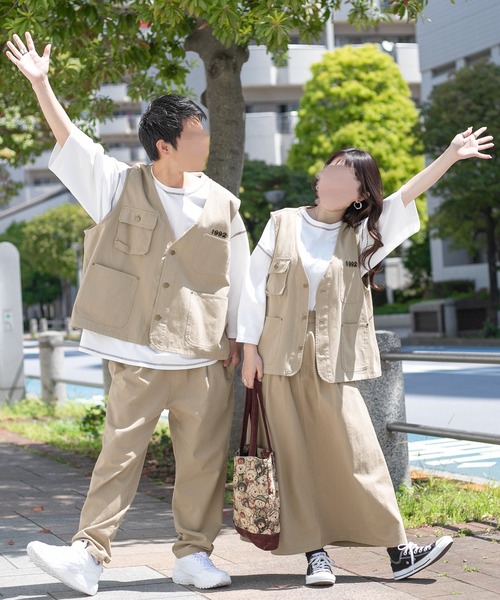 PairPair（ペアペア）の「シェフベスト/ワークベスト(ユニセックス)（ベスト・メンズ・ベージュ/スミクロ/アイボリー・LARGE/MEDIUM）」の15枚目の写真