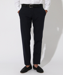 シルキーコットンストライプ スラックス パンツ