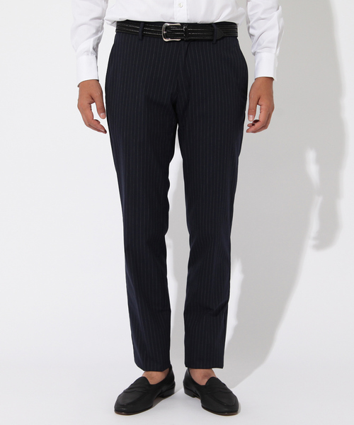DESIGNWORKS（デザインワークス）の「シルキーコットンストライプ スラックス パンツ（スラックス・メンズ・ネイビー・44/46/48）」の3枚目の写真