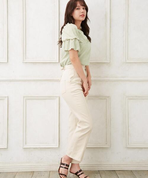 Allamanda(アラマンダ)の「袖コンシャス胸切替ブラウス(シャツ/ブラウス・レディース・ブラック/オフホワイト/サックスブルー/ミント・M)」の11枚目の写真