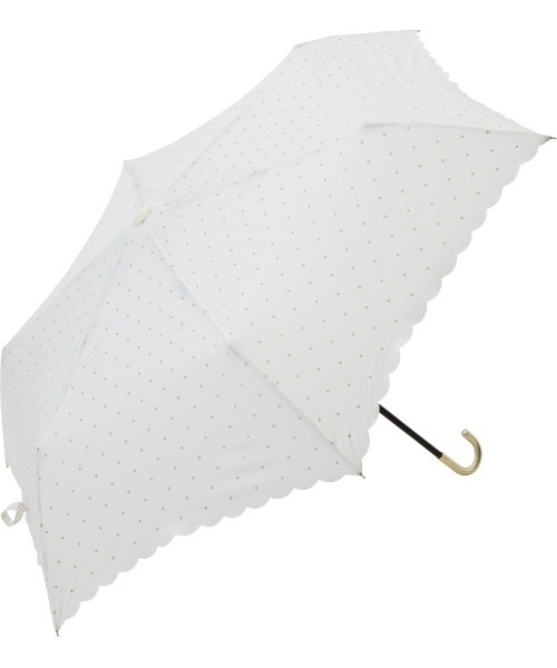 because（ビコーズ）の「【because】ドットグリッターヒートカット 雨傘 晴雨兼用 折りたたみ傘 BE-01612（折りたたみ傘・レディース・ホワイト/ブラック/ネイビー・FREE）」の2枚目の写真