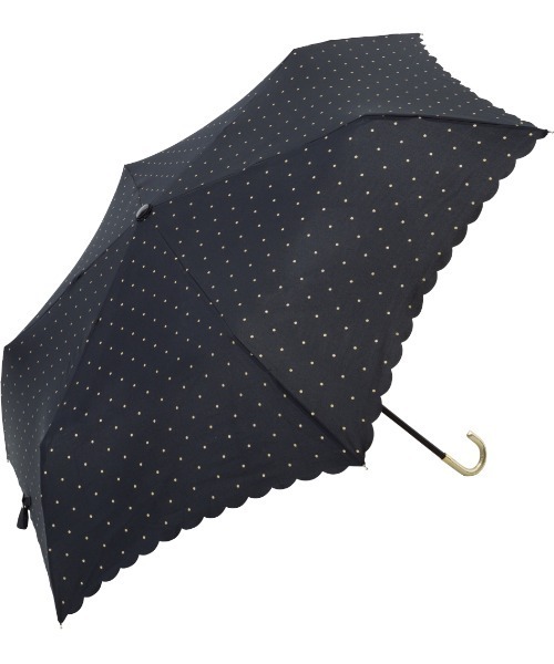 because（ビコーズ）の「【because】ドットグリッターヒートカット 雨傘 晴雨兼用 折りたたみ傘 BE-01612（折りたたみ傘・レディース・ホワイト/ブラック/ネイビー・FREE）」の3枚目の写真