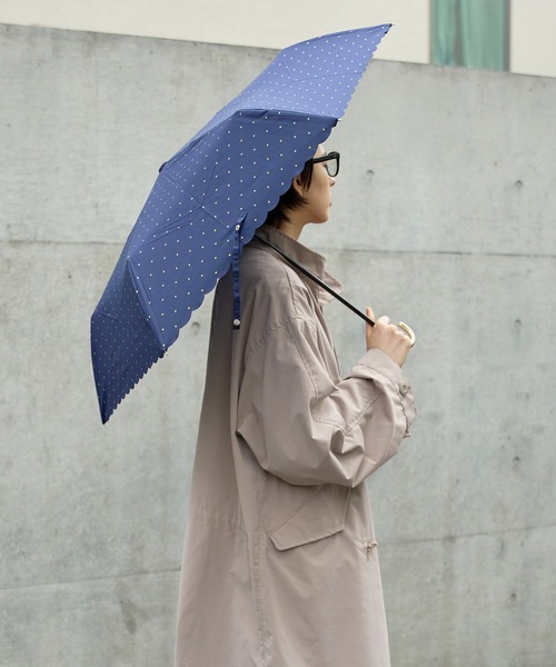 because（ビコーズ）の「【because】ドットグリッターヒートカット 雨傘 晴雨兼用 折りたたみ傘 BE-01612（折りたたみ傘・レディース・ホワイト/ブラック/ネイビー・FREE）」の7枚目の写真