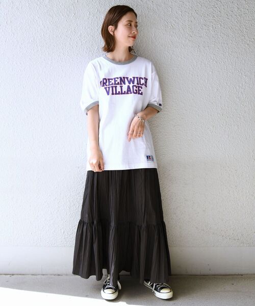 Russell Athletic（ラッセルアスレティック）の「【WEB限定/SHIPS別注】RUSSELL ATHLETIC: カレッジ プリント リンガー Tシャツ（Tシャツ/カットソー・メンズ・ホワイト/オフホワイト/ブラック/ダークグレー・LARGE/X-LARGE/MEDIUM/SMALL）」の16枚目の写真