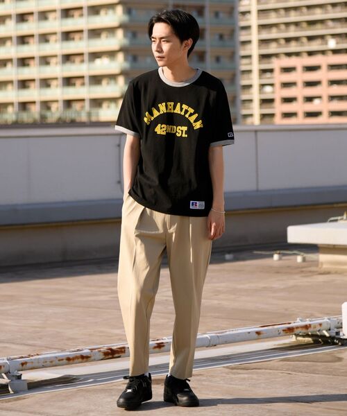 Russell Athletic（ラッセルアスレティック）の「【WEB限定/SHIPS別注】RUSSELL ATHLETIC: カレッジ プリント リンガー Tシャツ（Tシャツ/カットソー・メンズ・ホワイト/オフホワイト/ブラック/ダークグレー・LARGE/X-LARGE/MEDIUM/SMALL）」の14枚目の写真