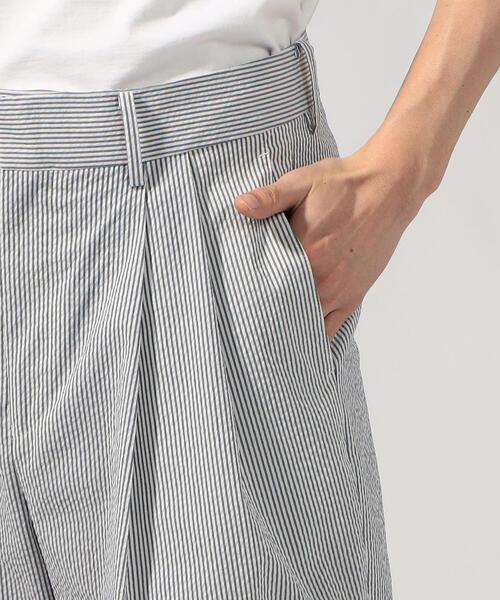 TOMORROWLAND （トゥモローランド）の「クールマックスサッカー 1プリーツワイドパンツ（スラックス・メンズ・ネイビー/ブラック系その他・M/XS/S）」の11枚目の写真