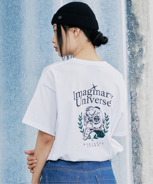 ROMANTIC CROWN（ロマンティッククラウン）の「【ROMANTIC CROWN】UNIVERSE FROGMAN TEE / ロマンティッククラウン ユニバース フロッグマン グラフィック Tシャツ（Tシャツ/カットソー・メンズ・スカイブルー/ホワイト/ネイビー・LARGE/X-LARGE/MEDIUM/SMALL）」の2枚目の写真