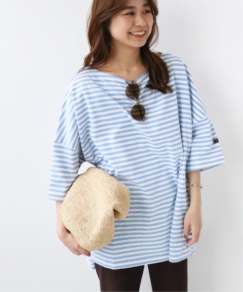wiffle（ウィッフル）の「【WIFFLE/ウィッフル】*RELUME BIG BORDER S/S TEE：別注ボーダーTシャツ◆（Tシャツ/カットソー・レディース・グレー/ブラック/サックスブルー/グリーン/ピンク・FREE）」の6枚目の写真