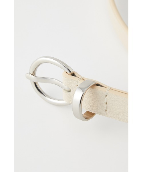 SLY（スライ）の「LEATHER THIN BELT レザー ベルト（ベルト・レディース・ブラック/アイボリー/ライトピンク・FREE）」の6枚目の写真