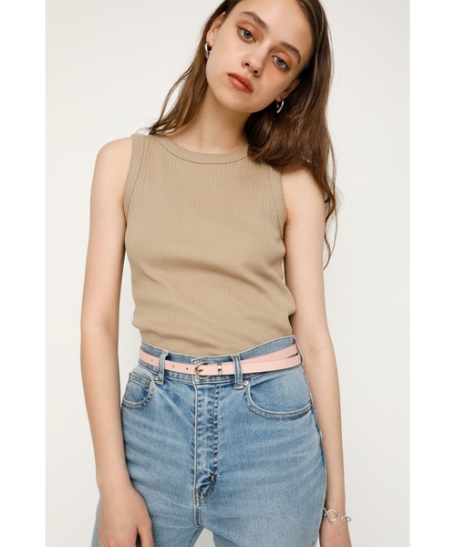 SLY（スライ）の「LEATHER THIN BELT レザー ベルト（ベルト・レディース・ブラック/アイボリー/ライトピンク・FREE）」の17枚目の写真