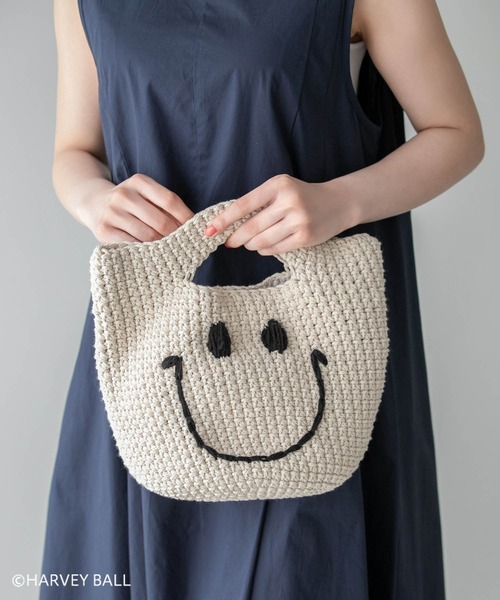 Edit Sheen(エディットシーン)の「手編みニコちゃんトートバッグ(トートバッグ・レディース・アイボリー・FREE)」の7枚目の写真