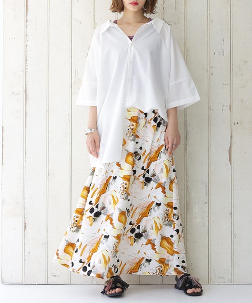 osharewalker(オシャレウォーカー)の「【廃盤】『アートプリントロングスカート』(スカート・レディース・ブラウン/ブルー・FREE)」の18枚目の写真