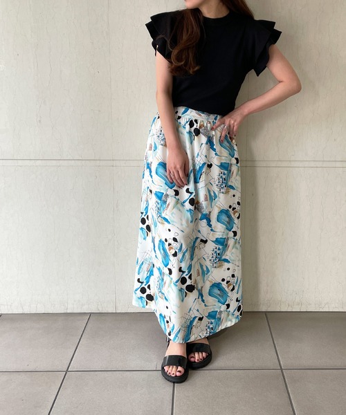 osharewalker(オシャレウォーカー)の「【廃盤】『アートプリントロングスカート』(スカート・レディース・ブラウン/ブルー・FREE)」の22枚目の写真