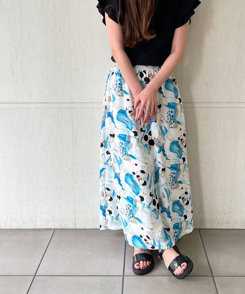 osharewalker(オシャレウォーカー)の「【廃盤】『アートプリントロングスカート』(スカート・レディース・ブラウン/ブルー・FREE)」の20枚目の写真