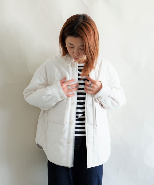 MANASTASH（マナスタッシュ）の「MANASTASH/マナスタッシュ　W's PADDING JKT　パディングジャケット（ブルゾン・レディース・チャコールグレー/ナチュラル・MEDIUM）」の2枚目の写真