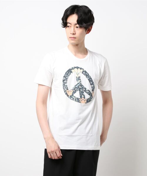 PAZZO(パッゾ)の「【PAZZO×EYE AM】 ピース柄Pt Tシャツ(Tシャツ/カットソー・メンズ・ネイビー・46/48/50)」の1枚目の写真