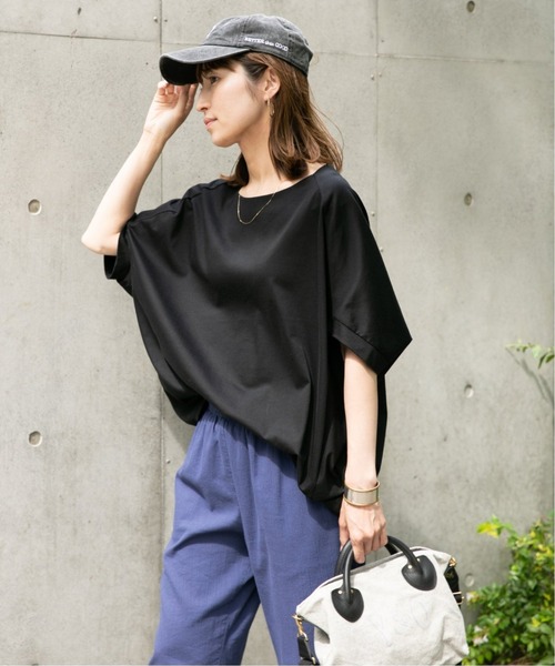 FRAMeWORK（フレームワーク）の「コクーンプルオーバー3◆（Tシャツ/カットソー・レディース・ホワイト/ブラック・FREE）」の4枚目の写真