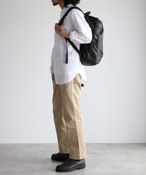 GUSCIO UOMO（グッシオ ウォーモ）の「【グッシオ ウォーモ】撥水ナイロンバックパック　センタファスナー　デイパック リップストップ　本革付属（バックパック/リュック・メンズ・ブラック/グレー/ライトグレー/ネイビー・FREE）」の16枚目の写真