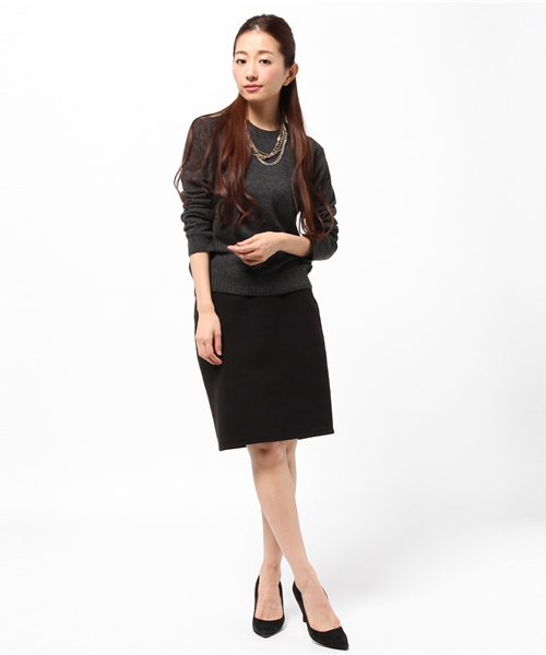 FIGARO Paris（フィガロパリ）の「◆9G天竺アイレット入り クループルオーバー（ニット/セーター・レディース・チャコールグレー/パープル/レッド・FREE）」の7枚目の写真