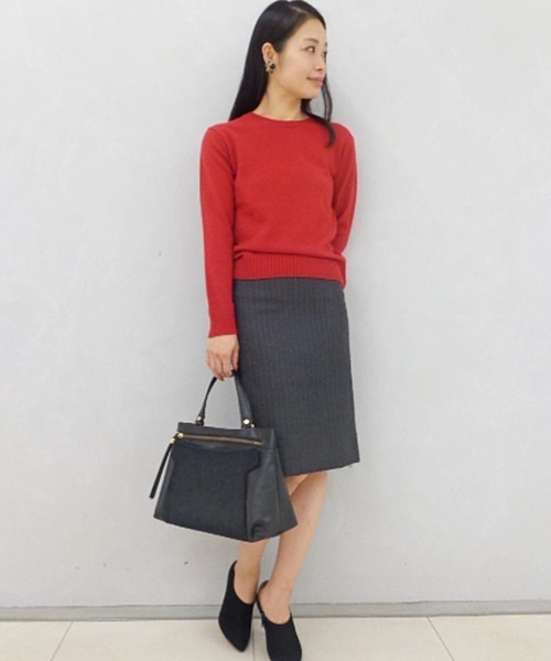 FIGARO Paris（フィガロパリ）の「◆9G天竺アイレット入り クループルオーバー（ニット/セーター・レディース・チャコールグレー/パープル/レッド・FREE）」の12枚目の写真