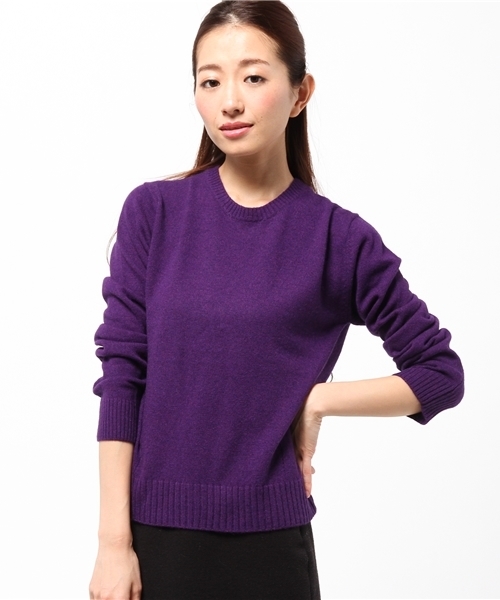 FIGARO Paris（フィガロパリ）の「◆9G天竺アイレット入り クループルオーバー（ニット/セーター・レディース・チャコールグレー/パープル/レッド・FREE）」の13枚目の写真