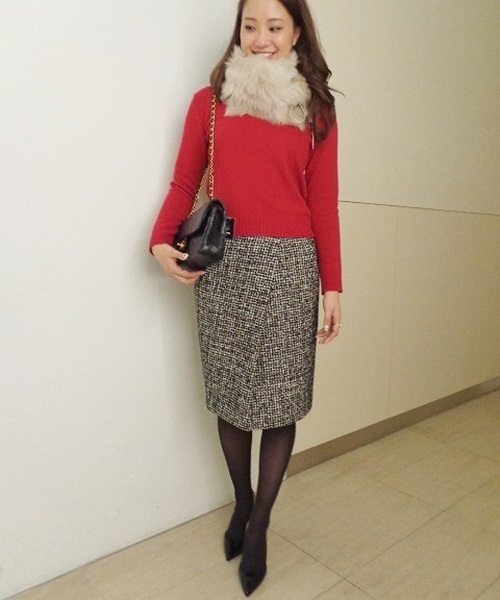 FIGARO Paris（フィガロパリ）の「◆9G天竺アイレット入り クループルオーバー（ニット/セーター・レディース・チャコールグレー/パープル/レッド・FREE）」の15枚目の写真