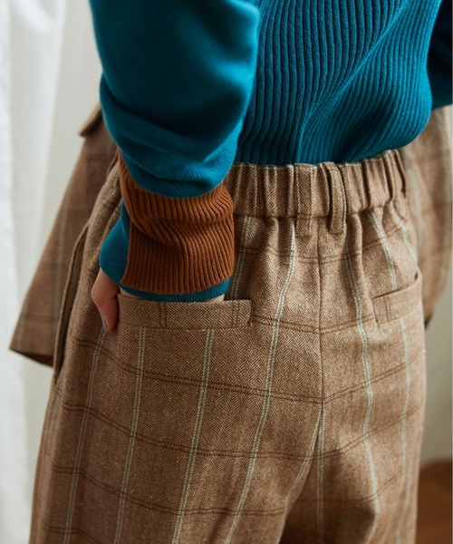 Lene（レネ）の「ヘリンボンチェック　タックパンツ（その他パンツ・レディース・ブラウン/ネイビー・FREE）」の16枚目の写真