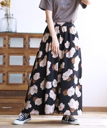 セピアフラワー マキシスカート