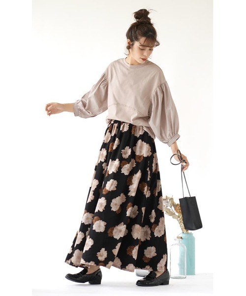 MIMIMEMETE(ミミメメット)の「セピアフラワー マキシスカート(スカート・レディース・ブラック・フリー)」の8枚目の写真