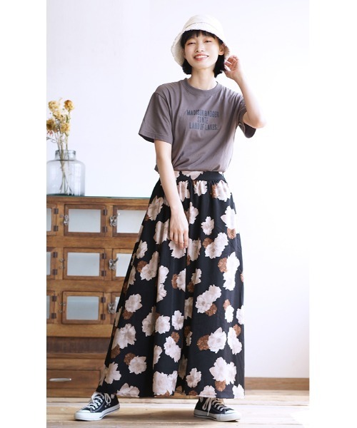 MIMIMEMETE(ミミメメット)の「セピアフラワー マキシスカート(スカート・レディース・ブラック・フリー)」の6枚目の写真