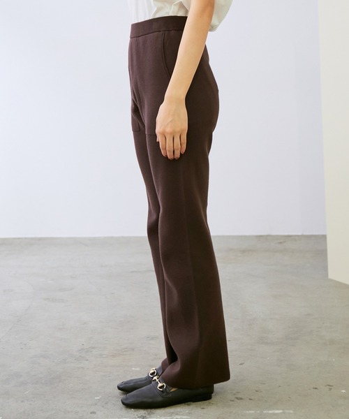 ROPE'(ロペ)の「【セットアップ対応】コットンポリ接結ニットパンツ(その他パンツ・レディース・ダークブラウン/ベージュ・38)」の7枚目の写真