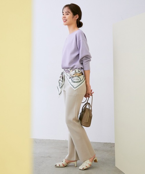 ROPE'(ロペ)の「【セットアップ対応】コットンポリ接結ニットパンツ(その他パンツ・レディース・ダークブラウン/ベージュ・38)」の14枚目の写真