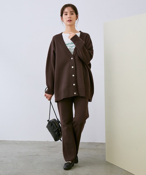 ROPE'(ロペ)の「【セットアップ対応】コットンポリ接結ニットパンツ(その他パンツ・レディース・ダークブラウン/ベージュ・38)」の15枚目の写真