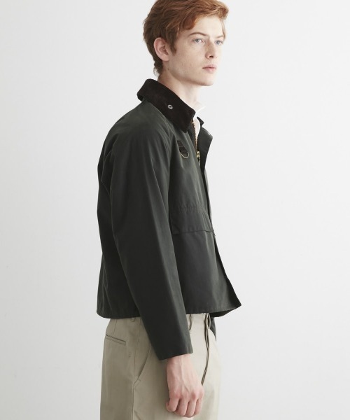 Barbour(バブアー)の「SPEY WAXED COTTON(ブルゾン・メンズ・セージグリーン/ブラック・M/XS/XL/S/L)」の2枚目の写真
