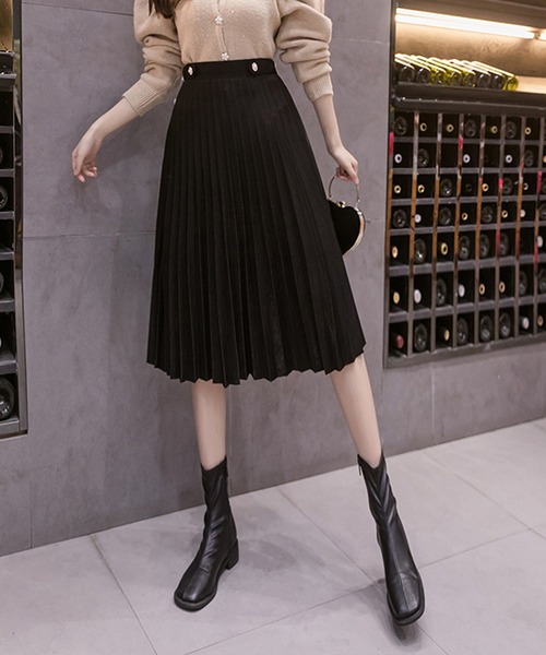 Bifrost（ビフレスト）の「プリーツスカート（スカート・レディース・キャメル/グリーン/ブラック・L/M）」の2枚目の写真