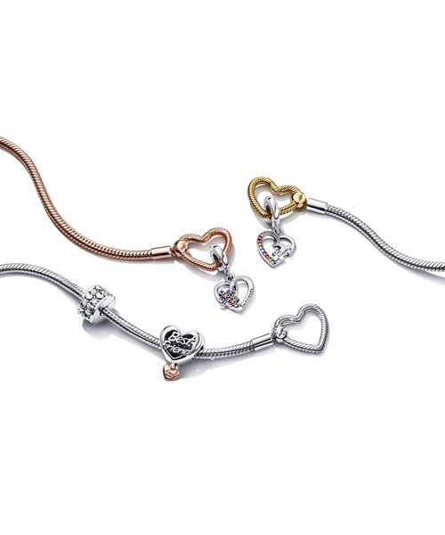 Pandora Moments ハート クロージャー スネーク チェーン ブレスレット