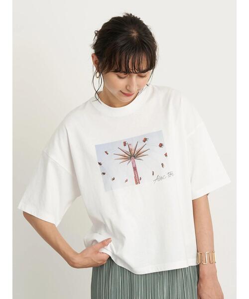 earth music&ecology（アースミュージックアンドエコロジー）の「エモーショナルフォトプリントTシャツ ＊（Tシャツ/カットソー・レディース・アイボリー/イエロー/サックスブルー/ブラック・FREE）」の6枚目の写真