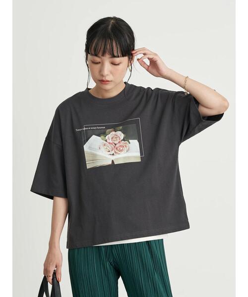 earth music&ecology（アースミュージックアンドエコロジー）の「エモーショナルフォトプリントTシャツ ＊（Tシャツ/カットソー・レディース・アイボリー/イエロー/サックスブルー/ブラック・FREE）」の8枚目の写真