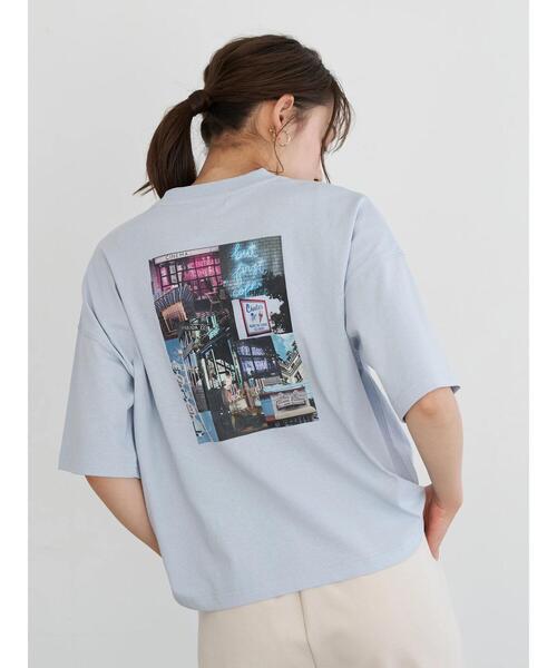 earth music&ecology（アースミュージックアンドエコロジー）の「エモーショナルフォトプリントTシャツ ＊（Tシャツ/カットソー・レディース・アイボリー/イエロー/サックスブルー/ブラック・FREE）」の5枚目の写真