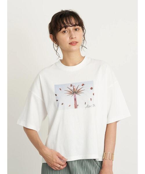 earth music&ecology（アースミュージックアンドエコロジー）の「エモーショナルフォトプリントTシャツ ＊（Tシャツ/カットソー・レディース・アイボリー/イエロー/サックスブルー/ブラック・FREE）」の9枚目の写真