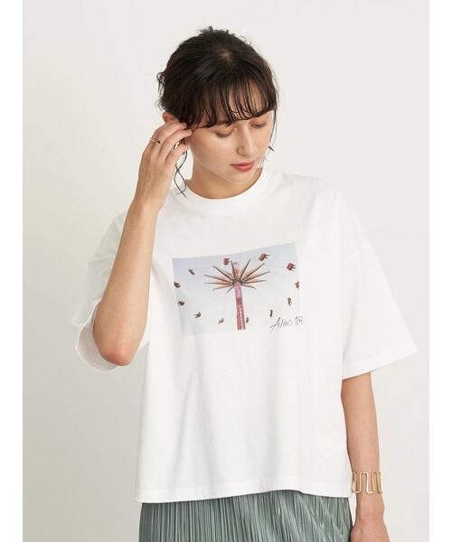 earth music&ecology（アースミュージックアンドエコロジー）の「エモーショナルフォトプリントTシャツ ＊（Tシャツ/カットソー・レディース・アイボリー/イエロー/サックスブルー/ブラック・FREE）」の10枚目の写真