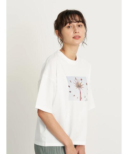 earth music&ecology（アースミュージックアンドエコロジー）の「エモーショナルフォトプリントTシャツ ＊（Tシャツ/カットソー・レディース・アイボリー/イエロー/サックスブルー/ブラック・FREE）」の11枚目の写真