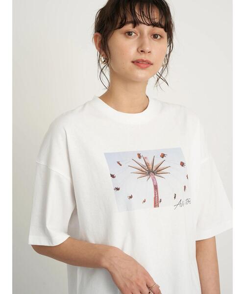 earth music&ecology（アースミュージックアンドエコロジー）の「エモーショナルフォトプリントTシャツ ＊（Tシャツ/カットソー・レディース・アイボリー/イエロー/サックスブルー/ブラック・FREE）」の13枚目の写真
