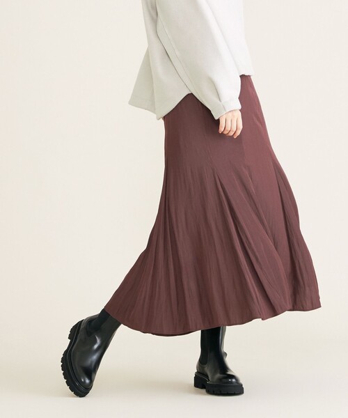 SHARE PARK（シェアパーク）の「【洗える】ヴィンテージサテンフレアスカート（スカート・レディース・グレー系/ネイビー系/ピンク系・1/0）」の3枚目の写真