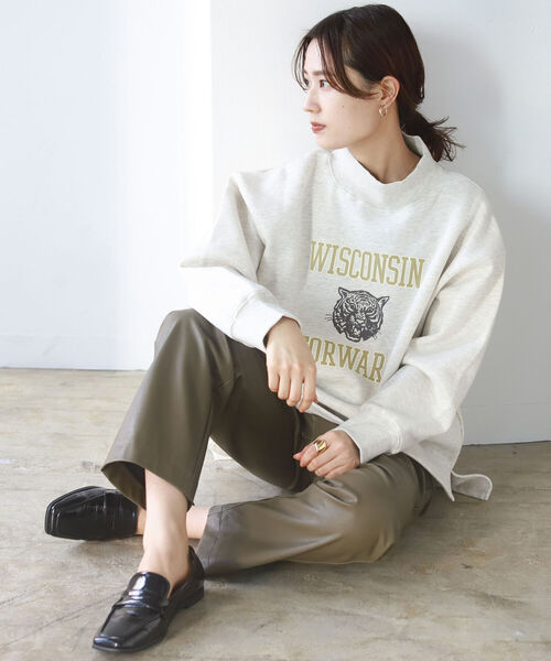 B:MING by BEAMS（ビーミングバイビームス）の「B:MING by BEAMS / 裏起毛 ロゴ プルオーバー（スウェット・レディース・グリーン系/オートミール/ブラック系・ONE SIZE）」の5枚目の写真