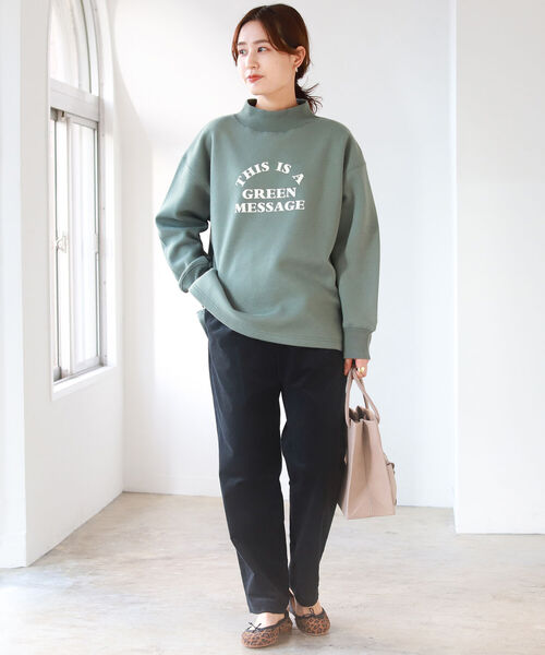 B:MING by BEAMS（ビーミングバイビームス）の「B:MING by BEAMS / 裏起毛 ロゴ プルオーバー（スウェット・レディース・グリーン系/オートミール/ブラック系・ONE SIZE）」の10枚目の写真