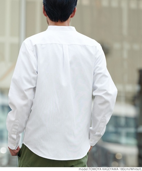 coca(coca)(コカ)の「ユニセックス バンドカラーレギュラーフィットオックスシャツ(シャツ/ブラウス・メンズ・ホワイト/パープル/ブルー・S/M/L/XL)」の8枚目の写真