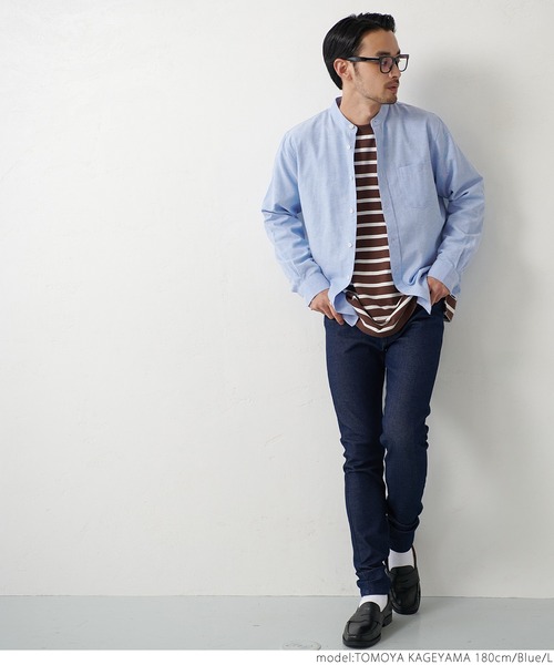 coca(coca)(コカ)の「ユニセックス バンドカラーレギュラーフィットオックスシャツ(シャツ/ブラウス・メンズ・ホワイト/パープル/ブルー・S/M/L/XL)」の17枚目の写真