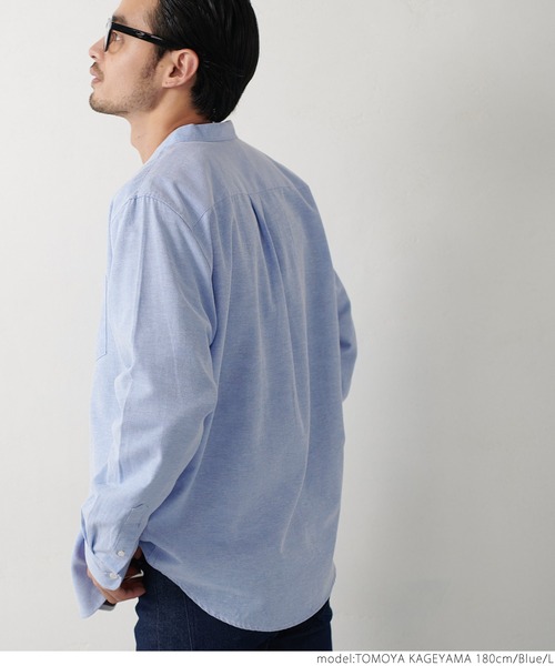 coca(coca)(コカ)の「ユニセックス バンドカラーレギュラーフィットオックスシャツ(シャツ/ブラウス・メンズ・ホワイト/パープル/ブルー・S/M/L/XL)」の18枚目の写真