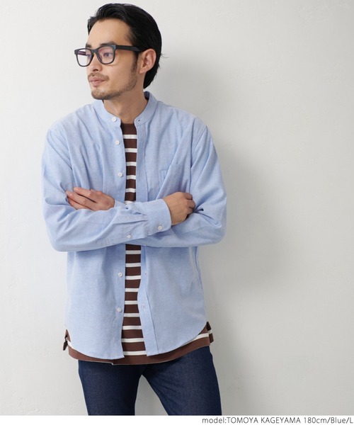 coca(coca)(コカ)の「ユニセックス バンドカラーレギュラーフィットオックスシャツ(シャツ/ブラウス・メンズ・ホワイト/パープル/ブルー・S/M/L/XL)」の20枚目の写真